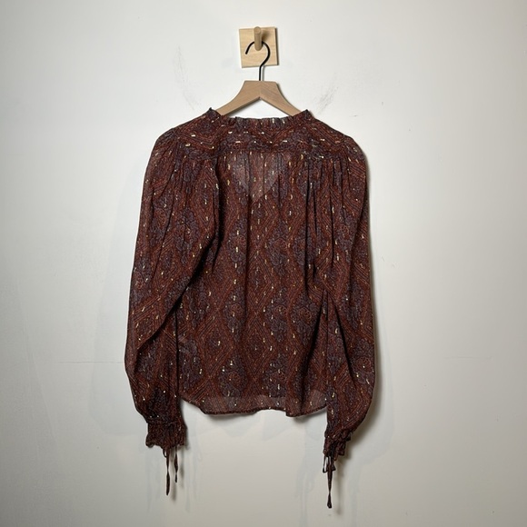 Paige Fia Long Sleeve Top in Iced Slate Multi size S - Picture 2 of 7